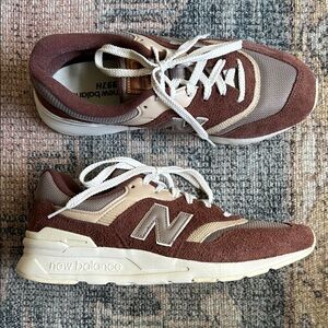 New Balance Brown and Cream Athletic Shoes